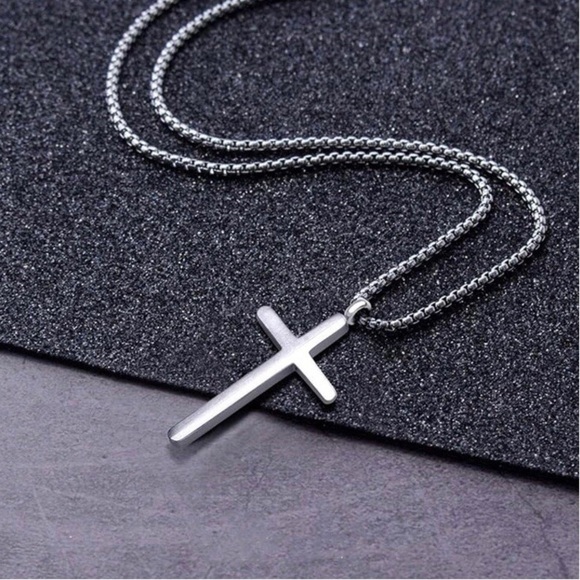 Other - Men’s Silver Tone Cross Necklace